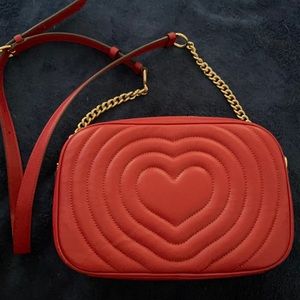 Red, heart coach bag